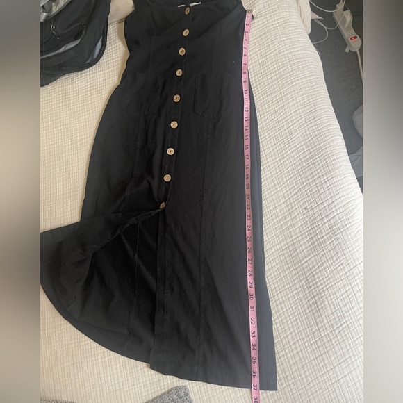 Sleeveless FP BEACH Black Dress W/ Buttons Size small Pre Owned - Picture 10 of 11